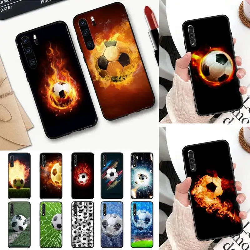 

Fire Football Soccer ball Phone Case For Huawei P20 P30 P10 plus P8 lite P9 lite Back Coque for Psmart 2019 P20 pro P10 lite