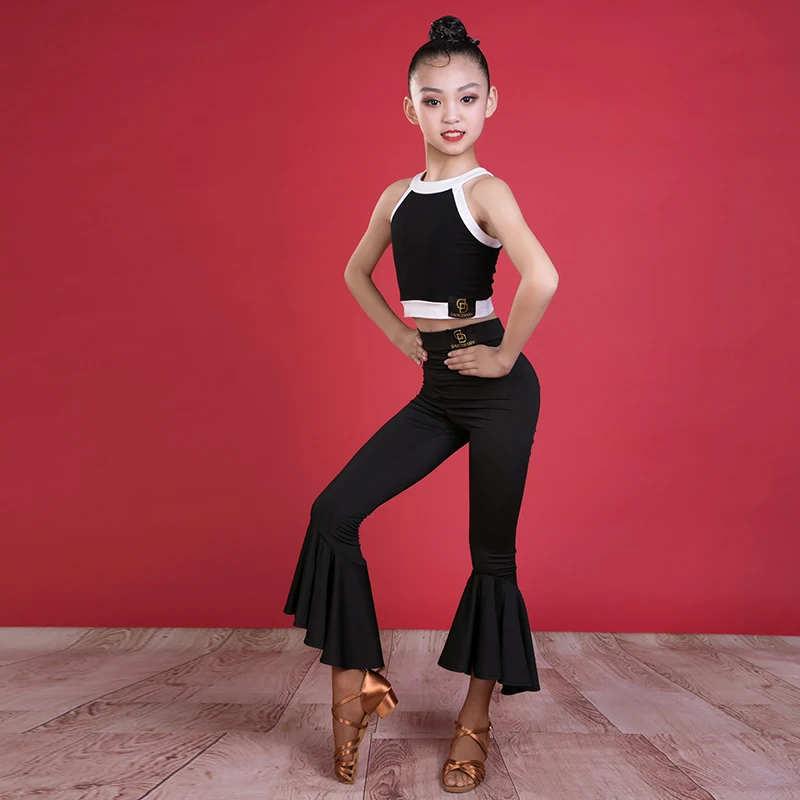 Новые Топы для латиноамериканских танцев Детские платья девочек костюмы