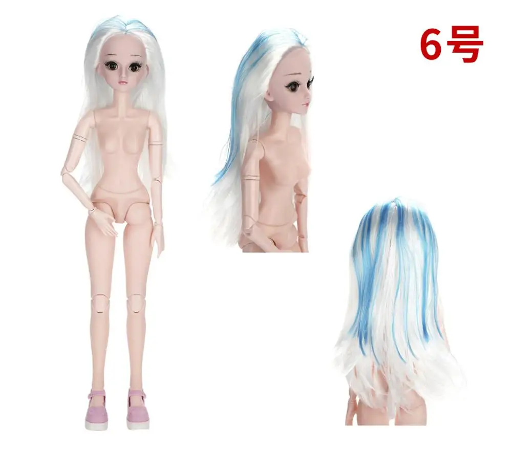 As picture Мода 60 см 21 подвижные шарнирные куклы BJD 3D глаза ресницы DIY женские голые обнаженные куклы тела игрушка для девочек подарок - Цвет: As picture