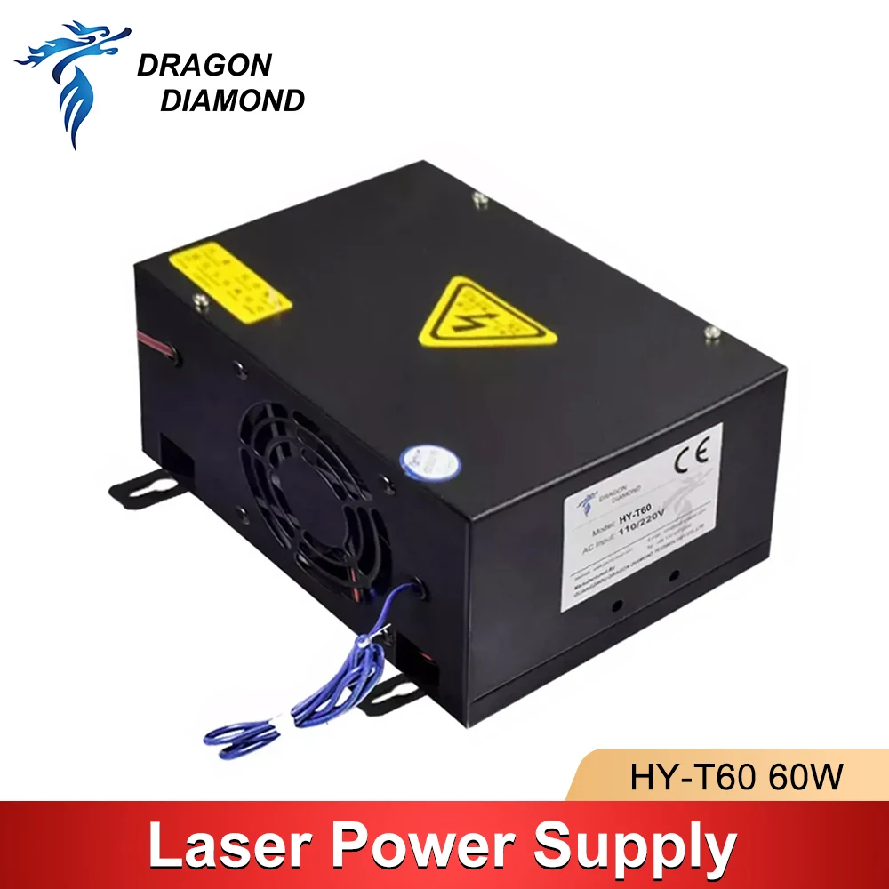 Dragon Diamond 60W CO2 Laser Power Supply for CO2 Laser Engraving Cutting Machine 220V/110V HY-T60