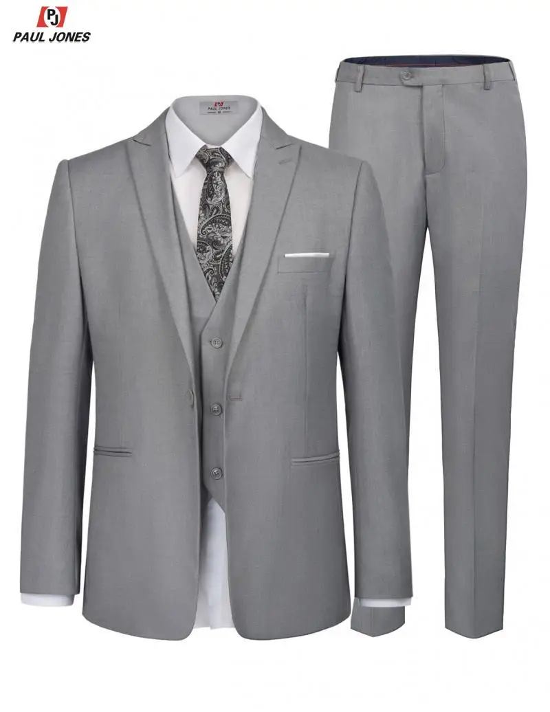 Мужской приталенный костюм смокинг от PAUL JONES из 3 предметов для свадебной