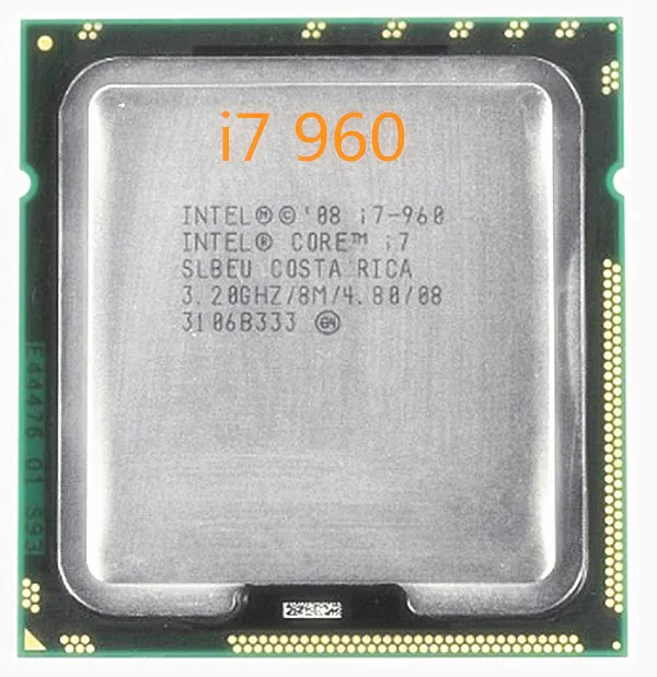 Процессор Intel Core I7 960, 3,2 ГГц, четырехъядерный процессор LGA 1366, 130 Вт, 8 Мб кэш-памяти, настольный i7-960 процессор
