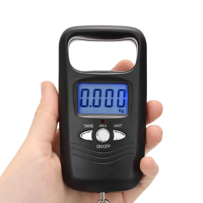 Весы с крючком вес рыбы Мини подвесные весы карманные портативные 50кг ЖК