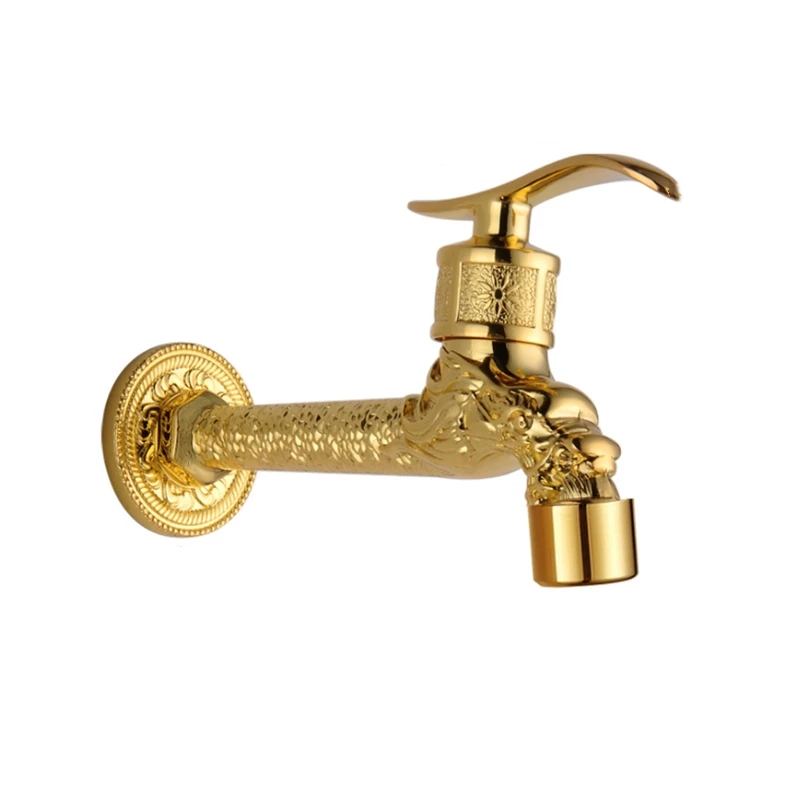 Luxury Total Brass Art Carved High Quality Gold Finished washing Machine Faucet Mixer Basin Sink Tap | Обустройство дома