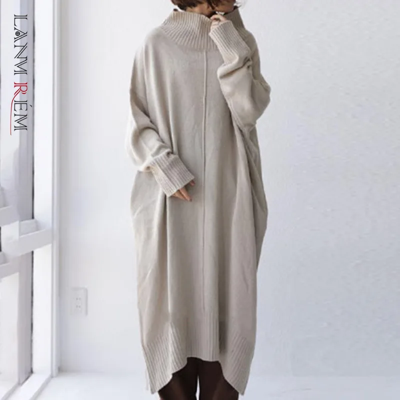 LANMREM черная свободная водолазка в японском стиле 2021 осенне зимнее стройнящее