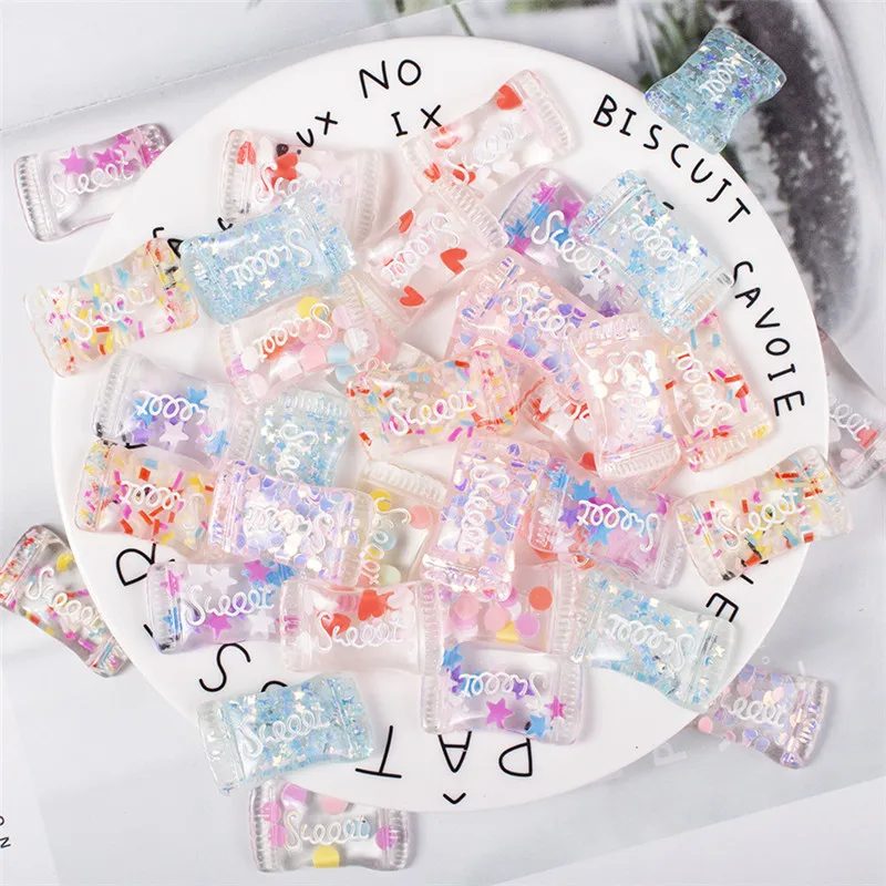 

10pcs Cute Colorful Candy Ornament DIY Craft Supplies Phone Shell Patch Arts Decor Girl Hair Accessories Material