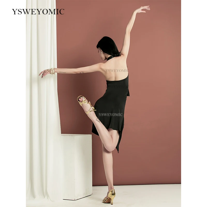 

Dancebaby New Latin Dance Dress Female Adult Sexy Suit Latin Skirt Practice Salsa Samba Dance Dress ZD207