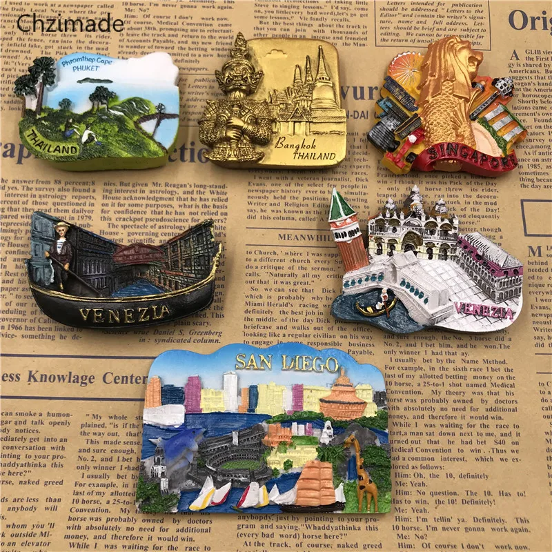 Личи жизни Таиланд смолы магнит на холодильник страна Пейзаж магниты