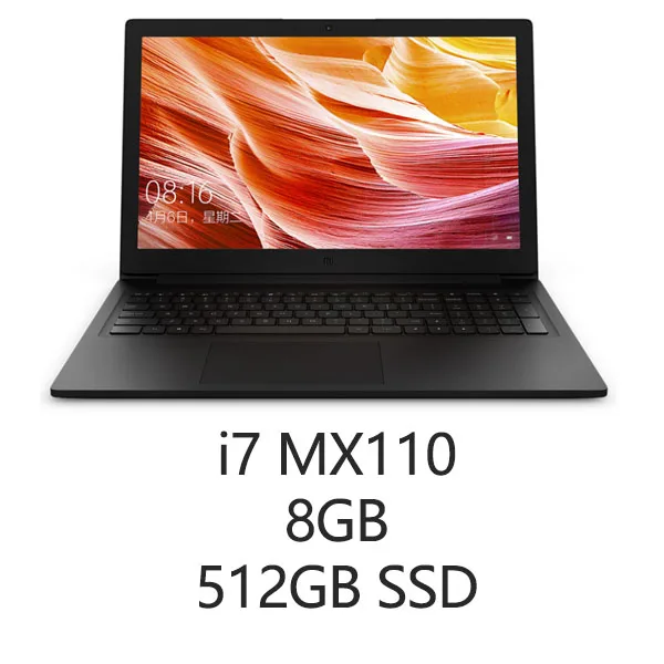 Xiaomi Mi ноутбук 15,6 ''Intel Core ноутбуки i7/i5 NVIDIA GeForce MX110 выделенная карта ноутбук на английском языке Win 10 - Цвет: i7-8550U 8GB 512GB
