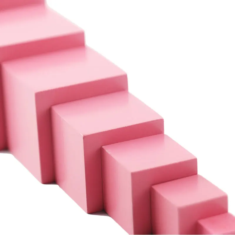 Деревянная обучающая игрушка Монтессори розовая башня Brinquedo Educativo обучающие