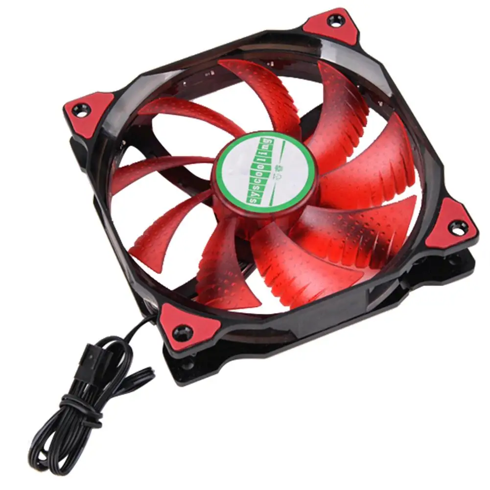 

120mm Double Cooler Fan Aura Ultra Quiet 12V DC 4-LED Lights Practical Portability PC Computer Case Water-cooled Fittings