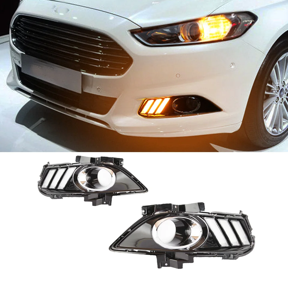 2 предмета автомобиля светодиодный DRL бег светильник для Ford Mondeo Fusion 2013 2016