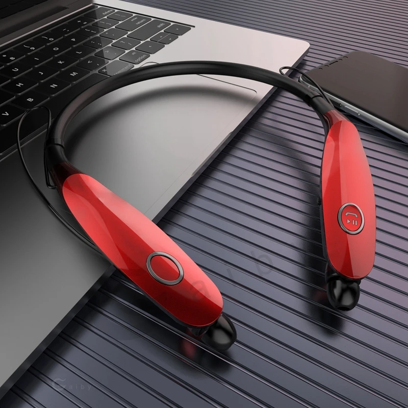 Bluetooth V5.0 гарнитура, Спортивная гарнитура для бега, беспроводные стерео магнитные наушники-вкладыши, наушники с шейным ободом, Большой мощный авиационный металл