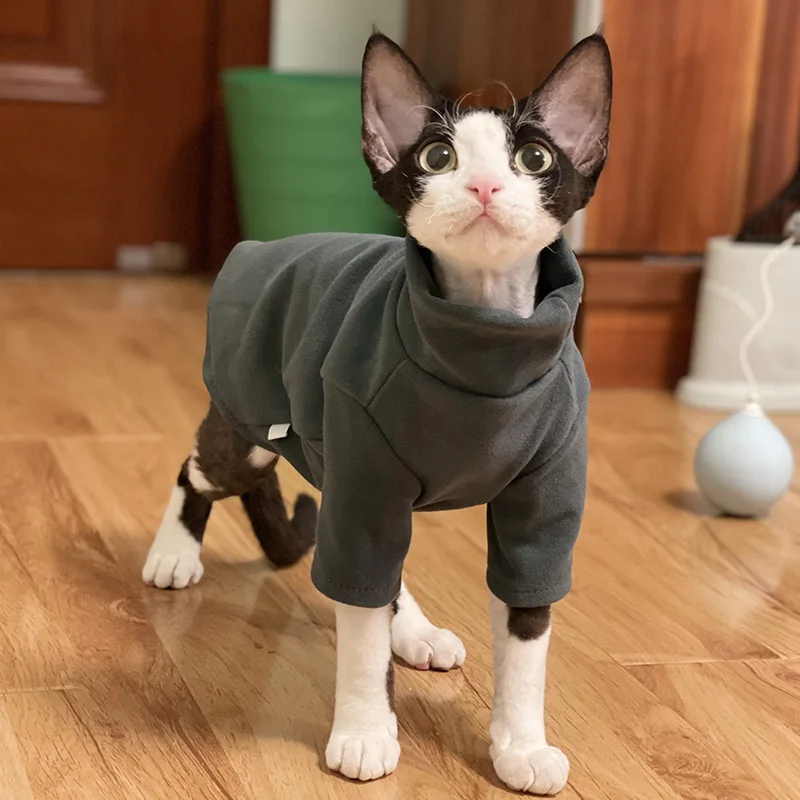 STOCK CLEAN Sphynx Cat Clothes Thick Baby Soft Cotton Hairless Kitten for Cornish Devon Peterbald KnnisCat |