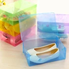 Ящики для хранения обуви, многоцветный складной органайзер для хранения, коробка для обуви с крышкой, пластиковая прозрачная стойка для обуви, штабелые коробки для хранения