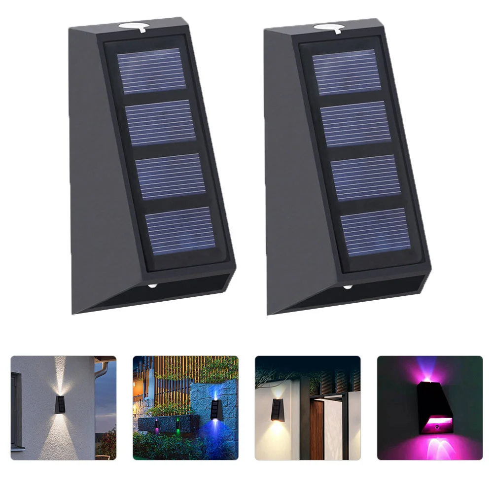 

2 шт., светодиодный настенный светильник на солнечной батарее