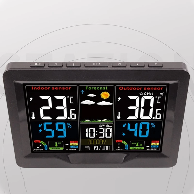 

Weather Station Digital Clock Color Disply Barometer Thermometer Hygrometer Outdoor Sensor