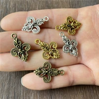 junkang 10pcs antique gold silver bronze trigeminal sign necklace bracelet pendant diy handmade jewelry wholesale