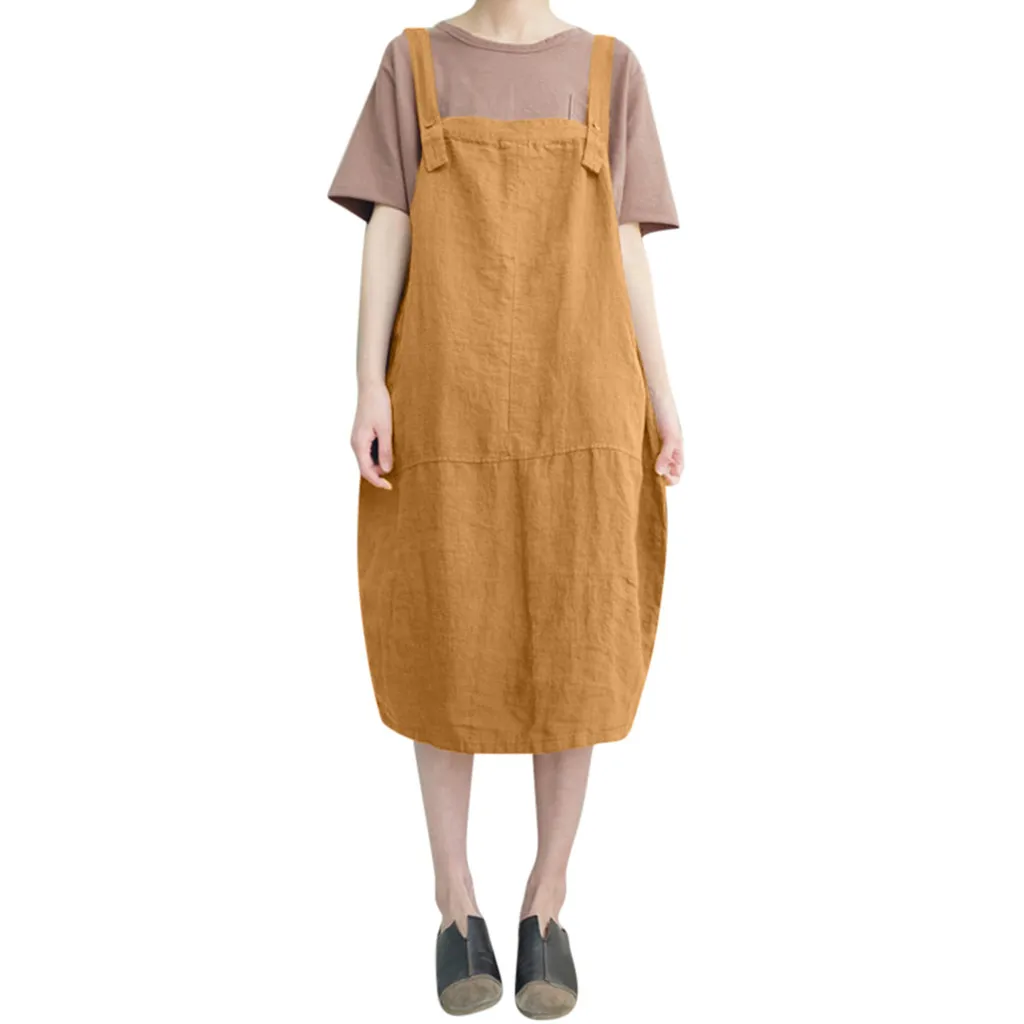 Новинка хит женские повседневные платья из хлопка и льна свободные без рукавов