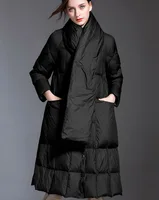Female Long plus size down jacket winter puffer  high-quality brand thick warm black burgundy navy blue coat