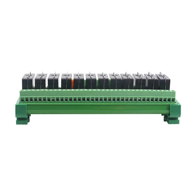8 каналов 12 OHM 1NO + 1NC DIN рейку интерфейс релейный модуль с PLC разъемом DC 12V 24V PNP/NPN