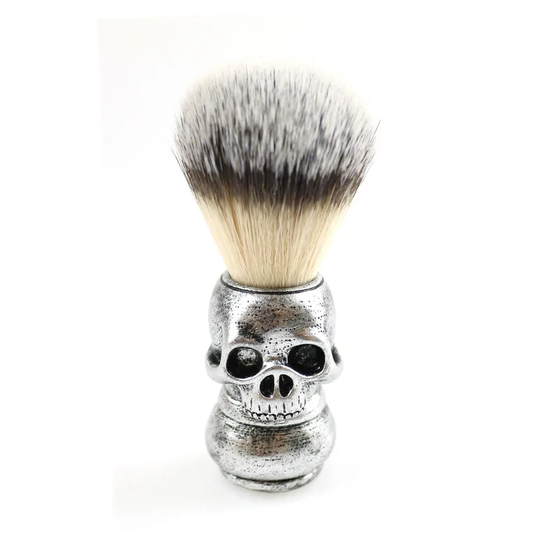 

1 Pcs Creative Hand Brush Men's Beard Brush Retro Skull Brush Hair Salon Clean Beard Brush