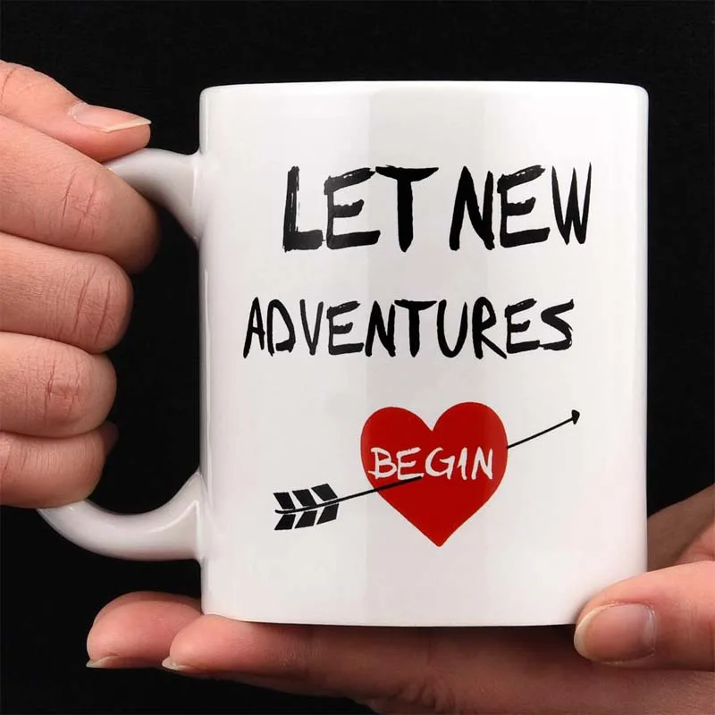 Забавная кофейная кружка Let New Adventure Start уникальная керамическая Новинка