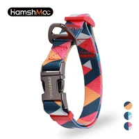 hamshmoc plaid dog collar nylon adjustable collar dogs accessories for small big dogs training chihuahua french bulldog pitbull