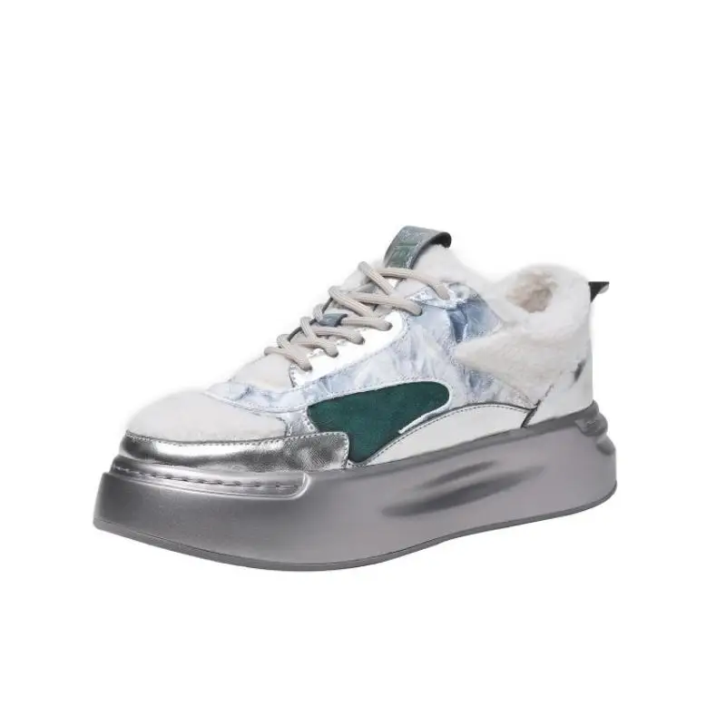 

Swyivy Genuine Leather Sneakers Women Shoes Winter Warm Fur Casual Shoes Female 2020 Platform Sneakers White Winter Snowboots
