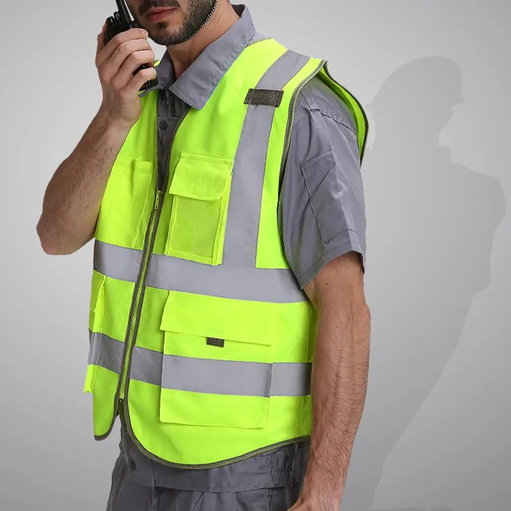 L/XL/2XL Размер Hi-Vis жилет безопасности Светоотражающая куртка основовязаная ткань