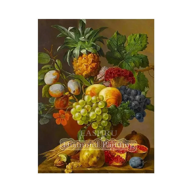 EASHRU алмазная живопись 5D с фруктами виноградом ананасом вышивка крестиком