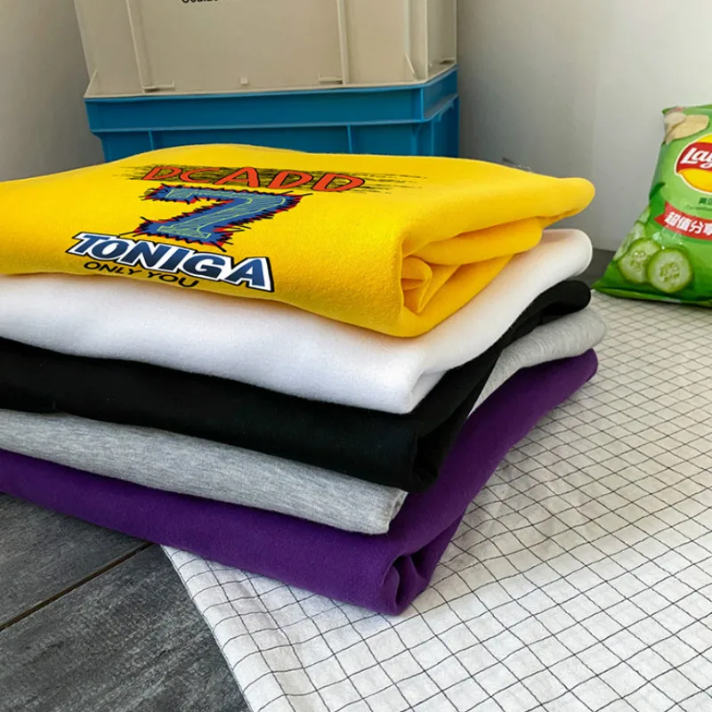 

Fashion Men No Hat Hoodies Leisure Long Sleeve Oversize 3XL Letter Print Sweatshirts Couple Leisure Harajuku Thicker Ulzzang Ins