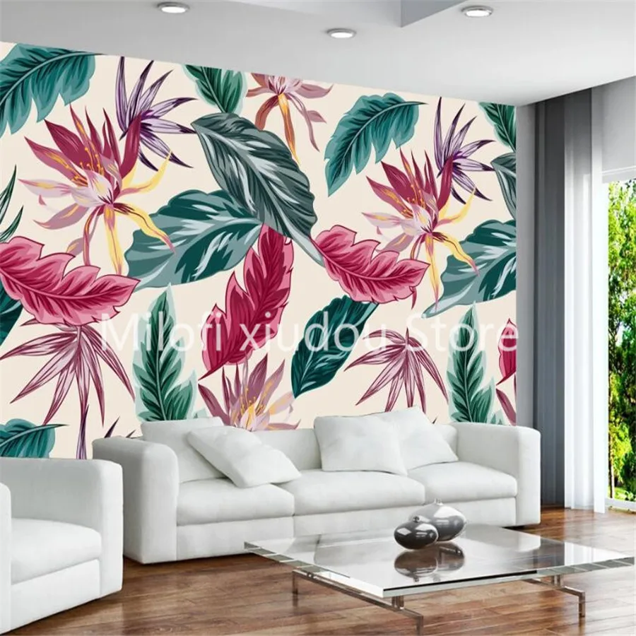 Пользовательские 3d росписи современный минималист растение из тропического