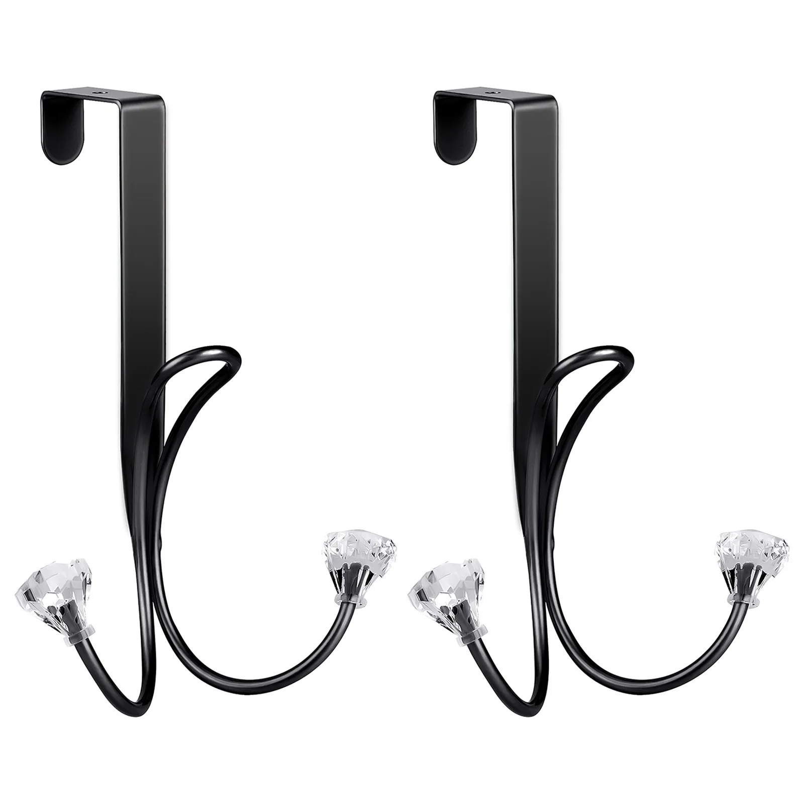 

2pcs Door Hooks Clothes Towel Hanger Hanging Hook Hat Hook Organizer With Protective Coating For Towel Clothes Coat Closet Doors