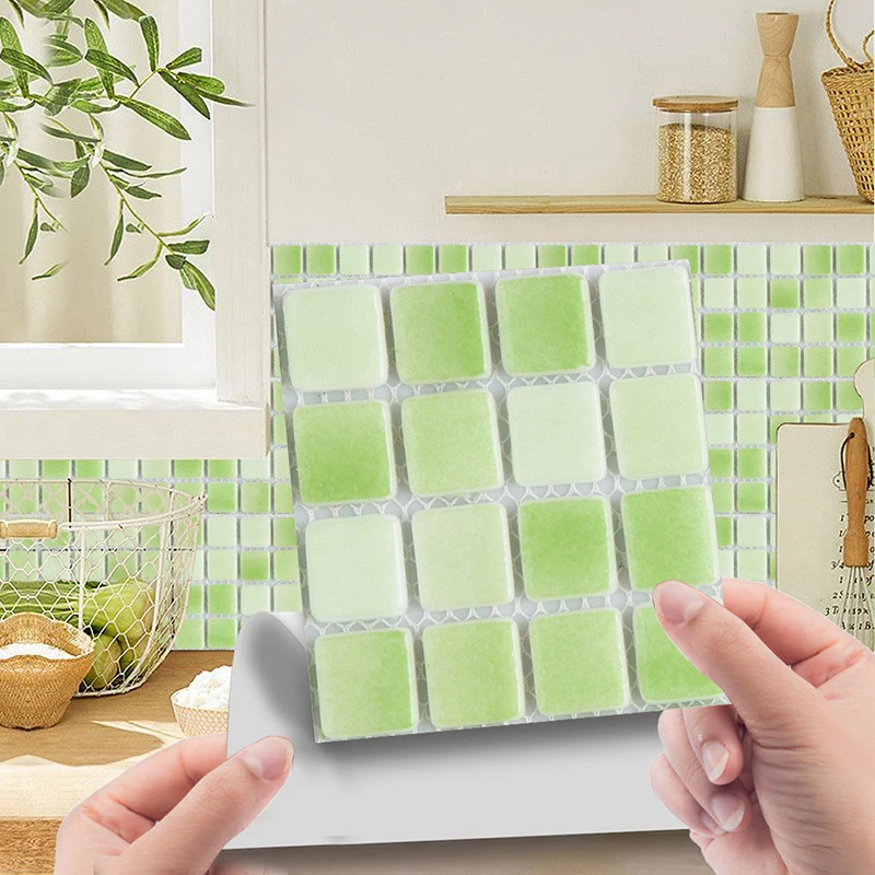 10 sheetsset square crystal film mosaic decoration stickers living room furniture bathroom kitchen self adhesive wall stickers free global shipping