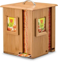 rotatable bamboo tea box commercial household tea bag storage box creative tea bag storage cabinet tea box