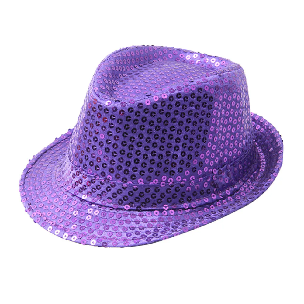 Шляпа Fedora блестящая джазовая для сцены с блестками популярное праздничное