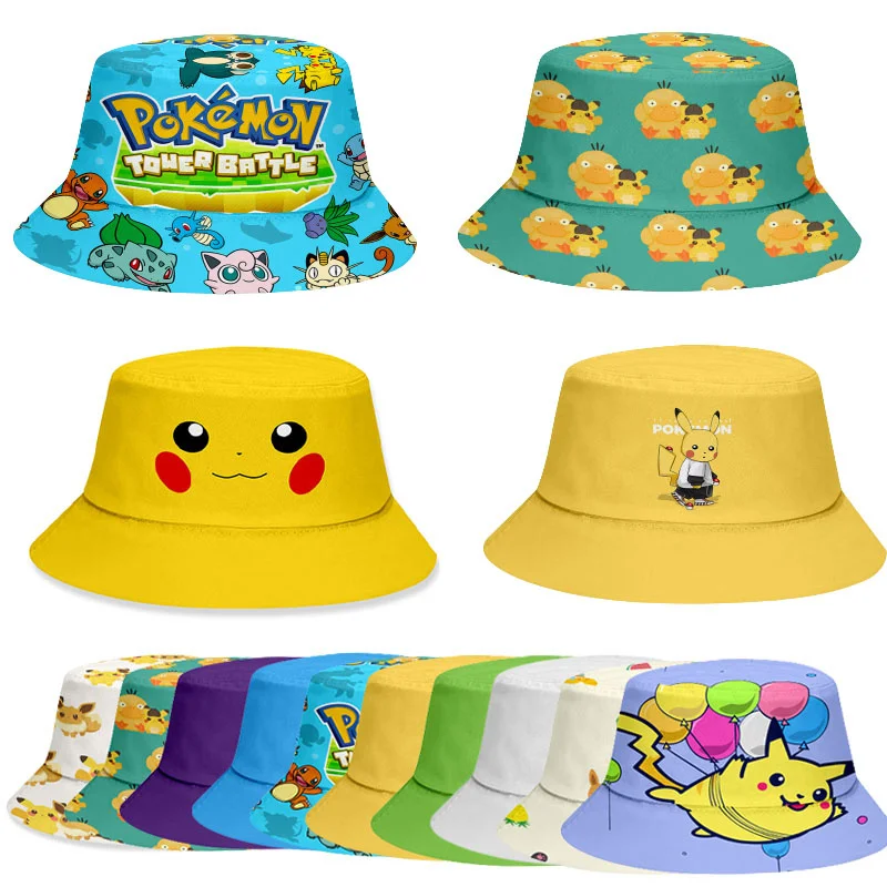 Панама с покемоном Пикачу для мужчин и женщин хлопковая в стиле аниме летняя