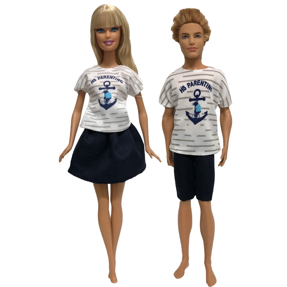 NK 2 шт./компл. Новая повседневная пара кукольных платьев для Барби аксессуары
