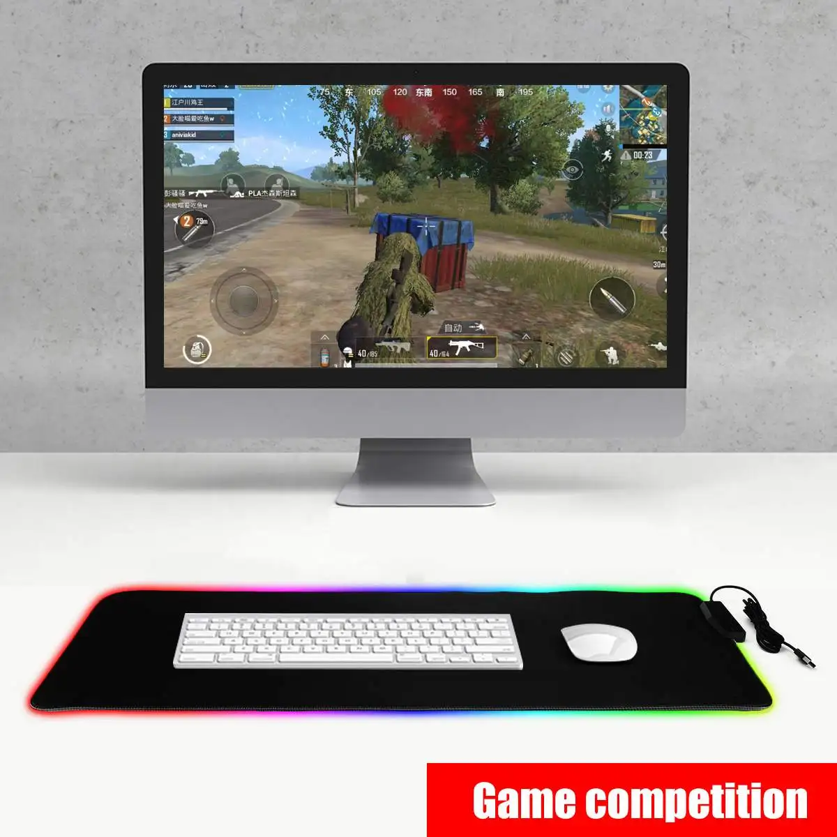 Игровой коврик для мыши RGB с 4 usb-портами, Большой светящийся светодиодный коврик с подсветкой, большой игровой коврик для мыши, Настольный коврик 800X300 мм