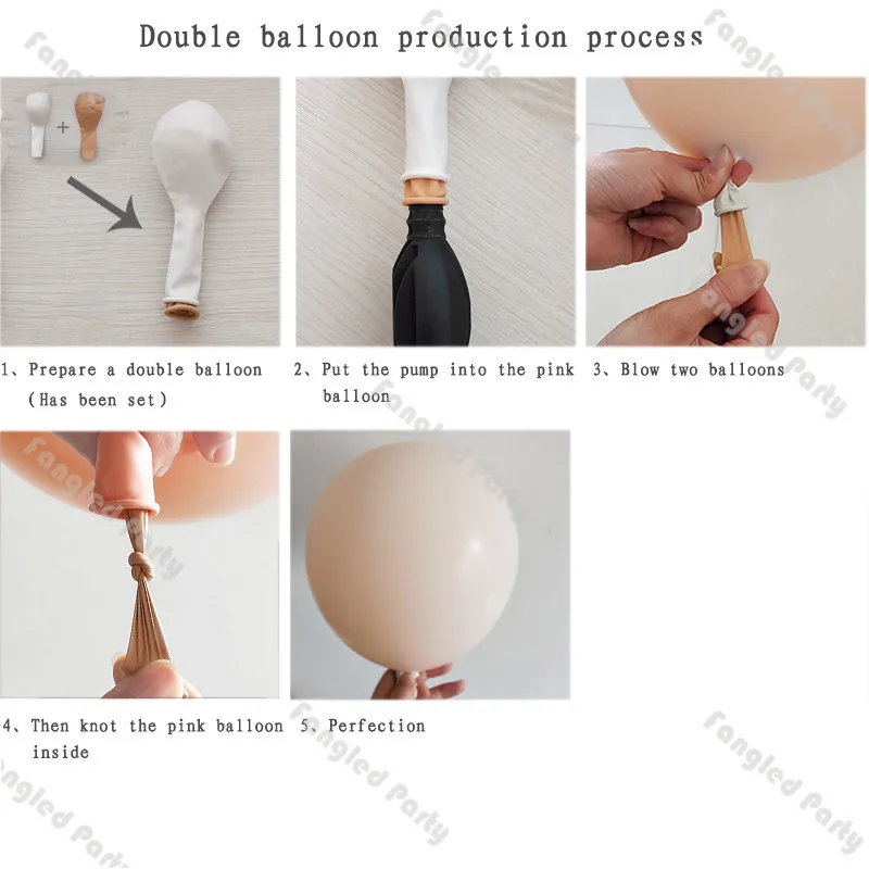

87pcs Doubled Apricot Balloon Garland KIT Wedding Arch Birthday Backdrop Coffee Latex Balloon Party Navidad Decor