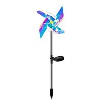 solar wind spinner light garden led solar power windmill stake colourful windmill for outdoor yard garden decoration