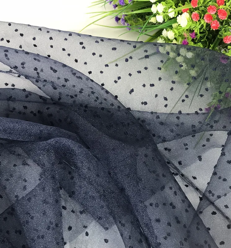 Мягкая сетчатая ткань с вышивкой в горошек 3 м/лот 5 цветов для платья девочек