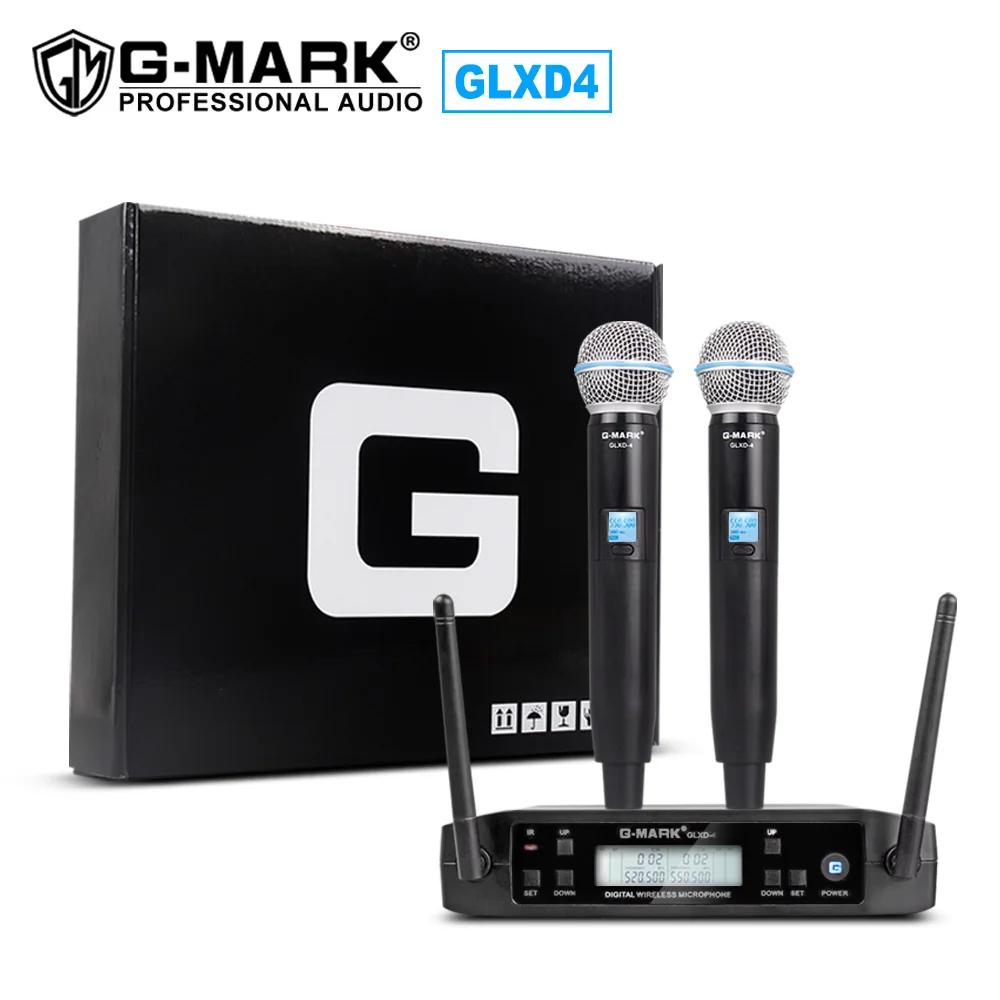 GLXD-4 carton G-MARK G320AM Профессиональная Беспроводная микрофонная система UHF Портативный динамический микрофон Регулируемая частота 100 м - Цвет: GLXD-4 carton