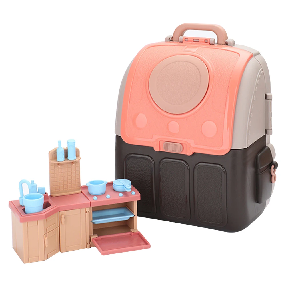 

Kid Adjustable Hand Bag Kitchen Cookware Set Removable Pretend Play Toy Supplies Storage Backpack Role Playing Toy