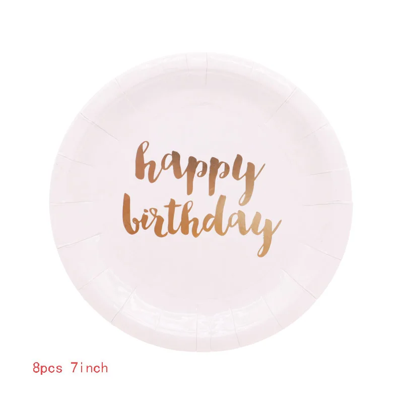 7inch plates Бумажные тарелки и стаканы из золотой фольги, свадебные украшения, показ пола, детский душ, товары для дня рождения, одноразовые наборы посуды - Цвет: 7inch plates