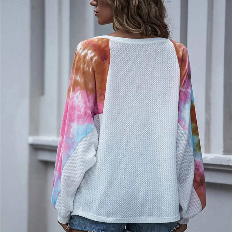 

Autumn Casual Women Sweater 2020 Fashion Print Slash Neck Loose Sweater Women Knitting Pullovers