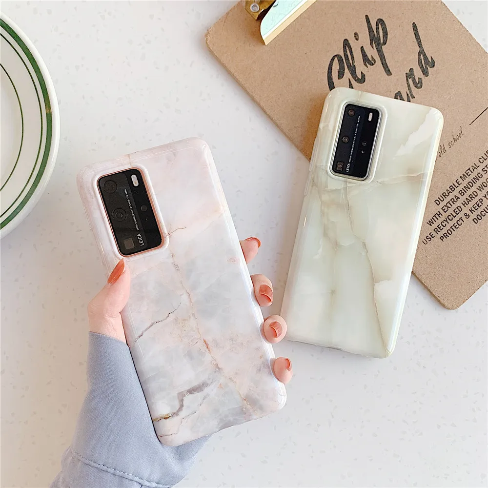 FLYKYLIN мраморный чехол для телефона iPhone SE 2020 11 Pro Max задняя крышка Huawei P30 P20 P40 Lite Mate 20 30