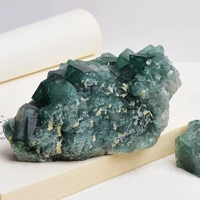 100%ef%bc%85 natural stone green icing fluorite mineral crystal specimen crystal stone health energy rehabilitation stone decoration