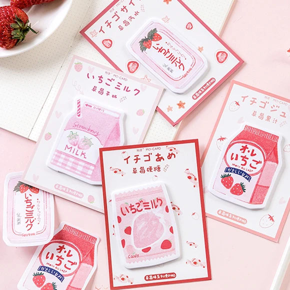 20 наборов блокнотов для заметок милые бумажные блокноты с клубничкой Стикеры